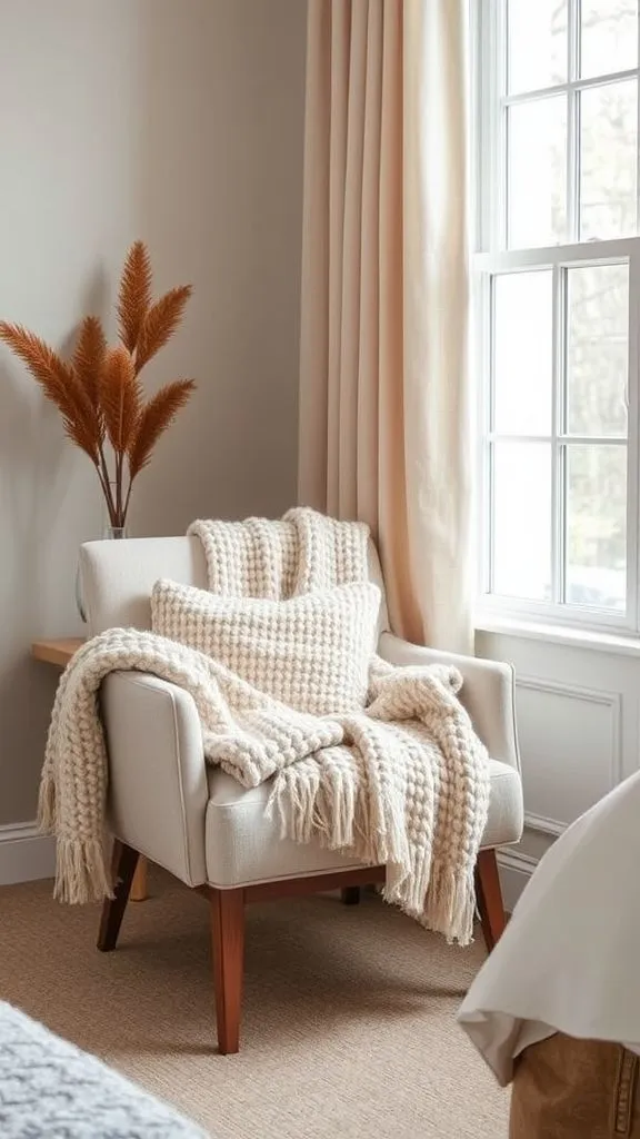 Accent Chair with Cozy Throw
