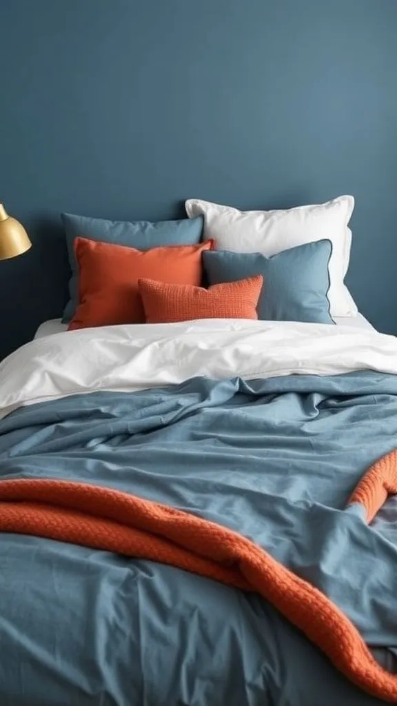 Blue and Rust Color Blocking
