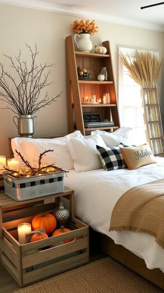Country Halloween Bedroom with Rustic Elegance