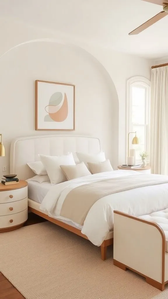 Creamy Contemporary Haven Curved Furniture with Warm Wood Details
