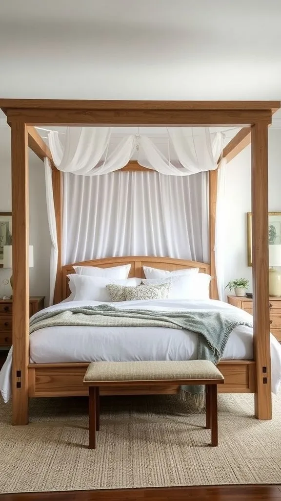Dramatic Canopy Bed in Farmhouse Style