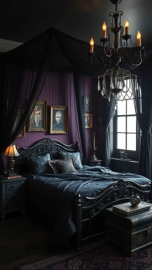 Dramatic Gothic Halloween Sleeping Chamber