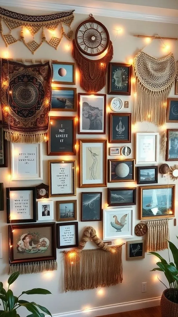 Eclectic Art Display with Boho Flair