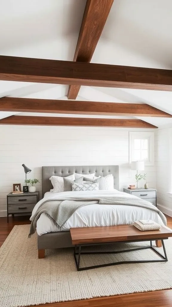Exposed Beams Bring Modern Farmhouse Drama