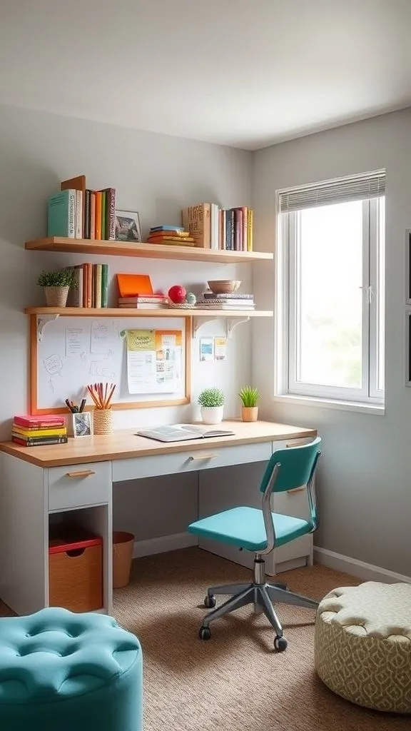 Focused Study Zone with Creative Storage Solutions