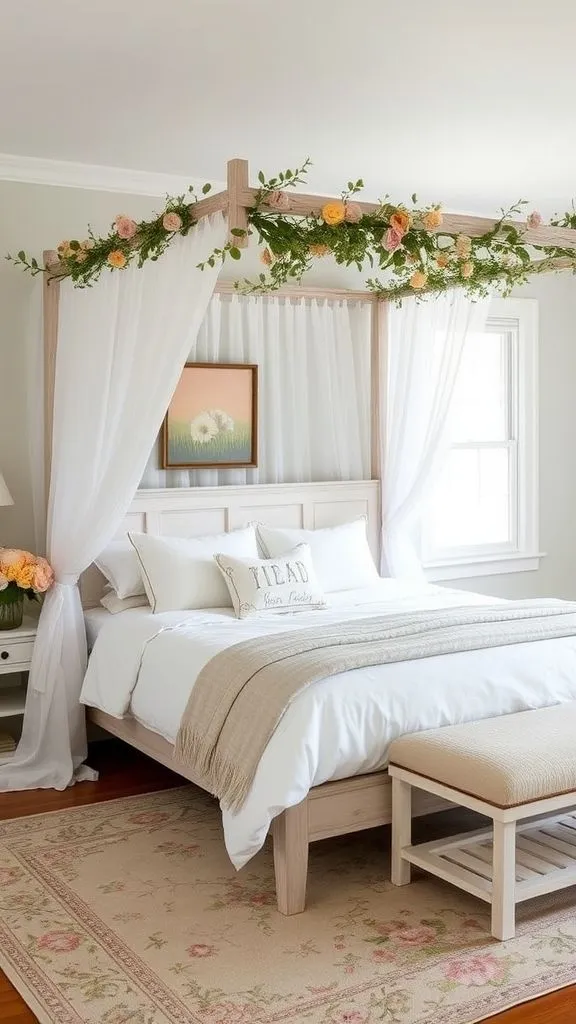 Fresh Farmhouse Canopy with Floral Touches