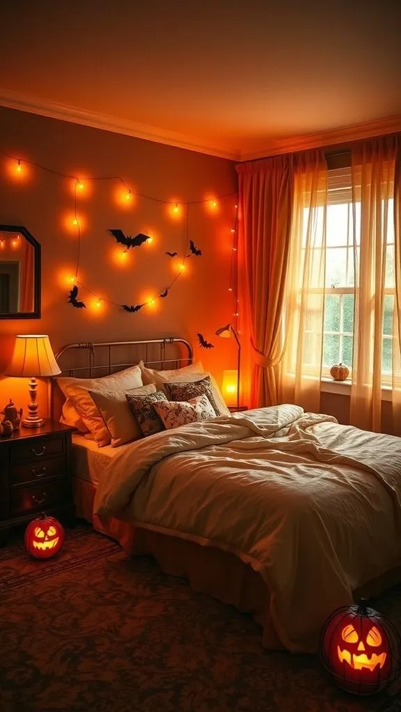Glowing Amber Halloween Bedroom Escape