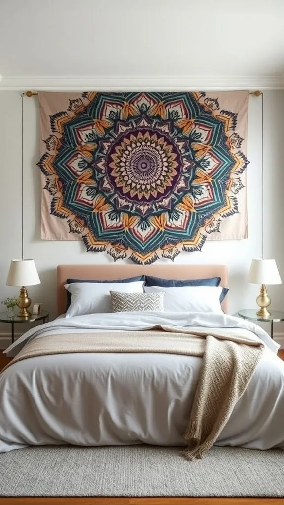 Intricate Mandala Art for Compact Bedrooms