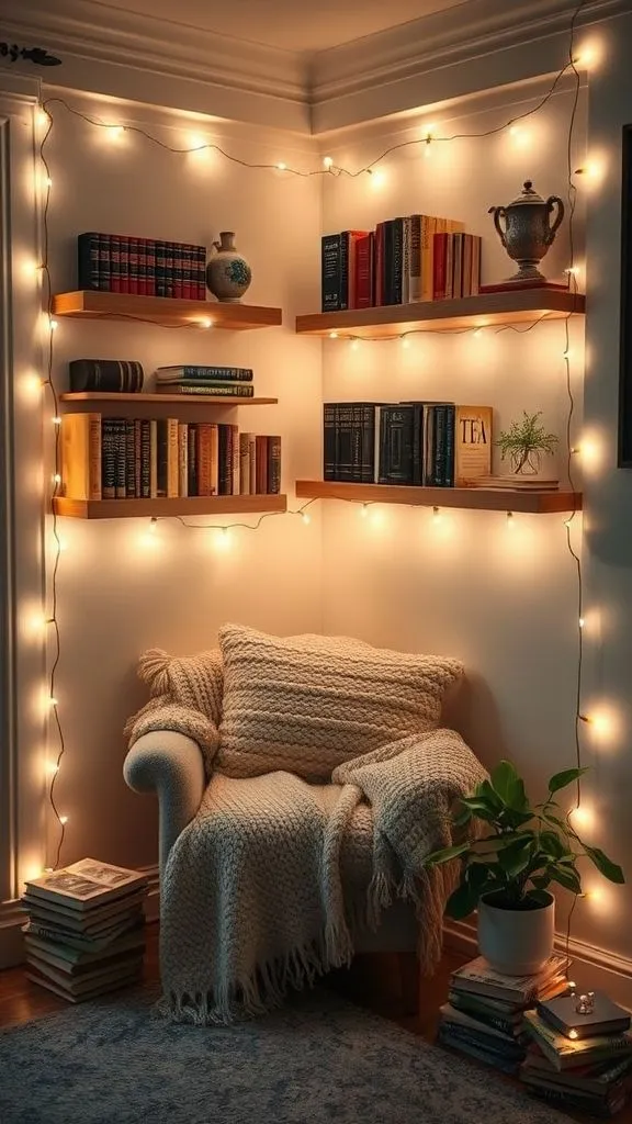Literary Corner with Ambient Lighting