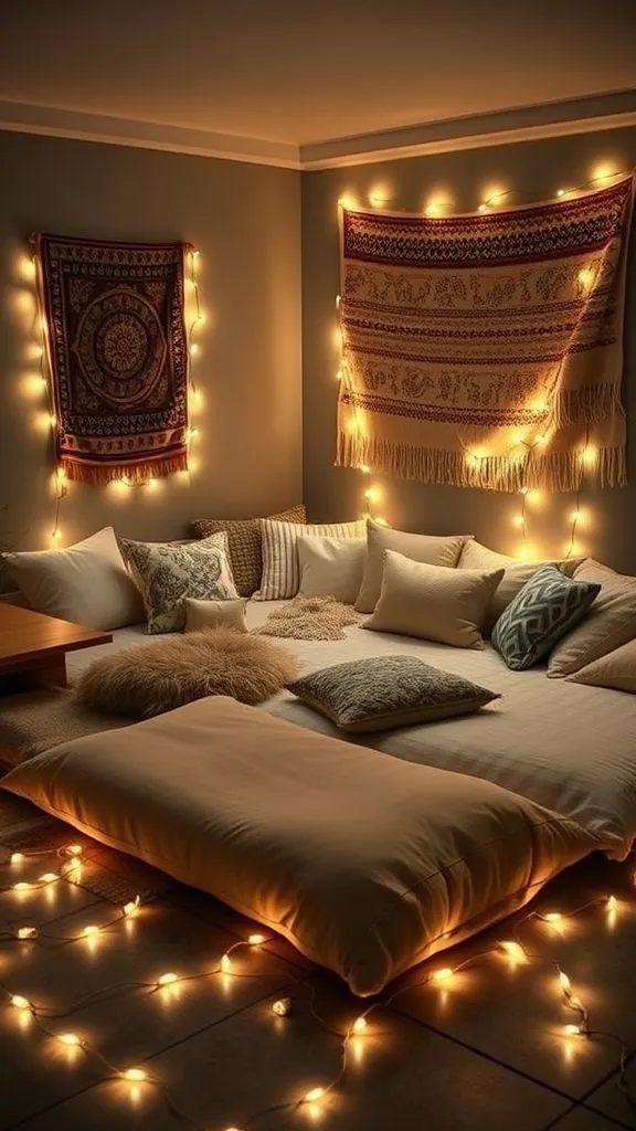 Low Cushion Seating with Floor Lights