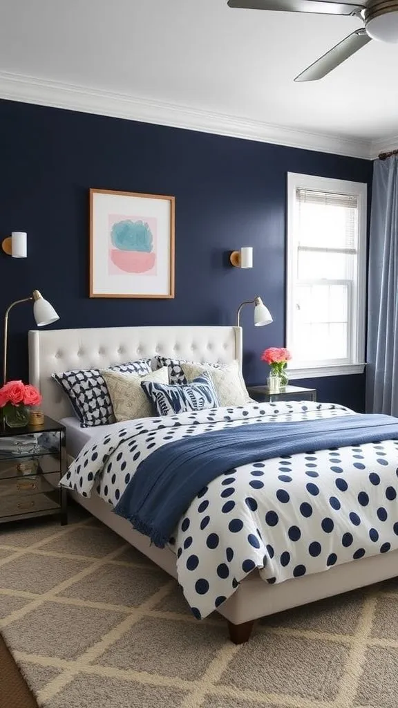Polka Dot Paradise with Navy Accent