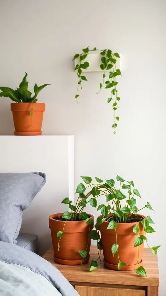 Terracotta Pots with Trailing Plants
