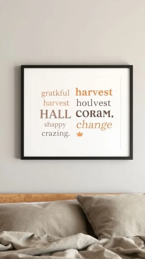 Wall Art with Autumn Typography
