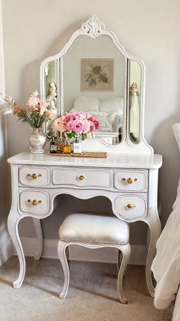 Add a Feminine Vanity with Curved Lines