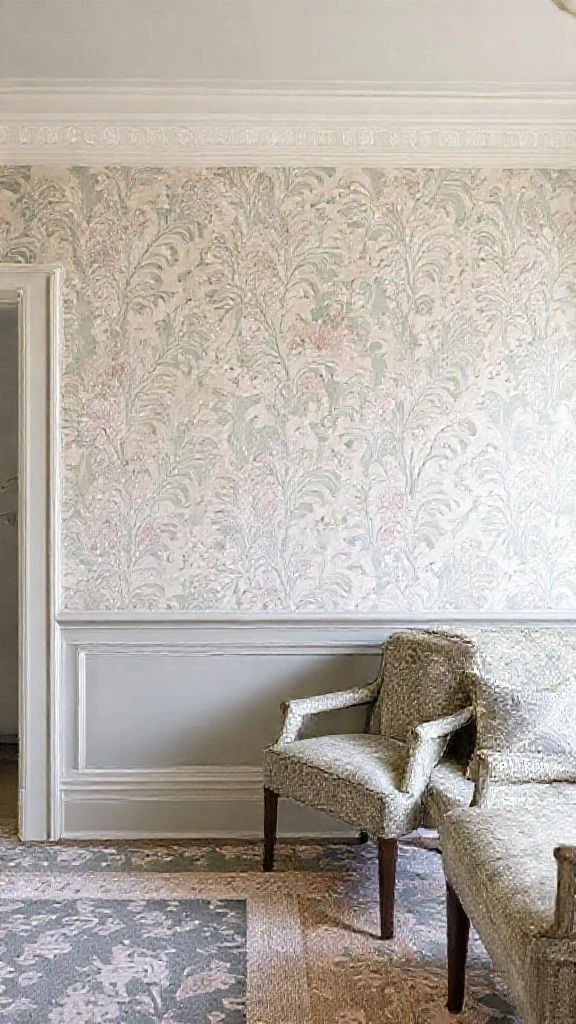 Cover Walls with Hand-Painted or Printed Wallpaper