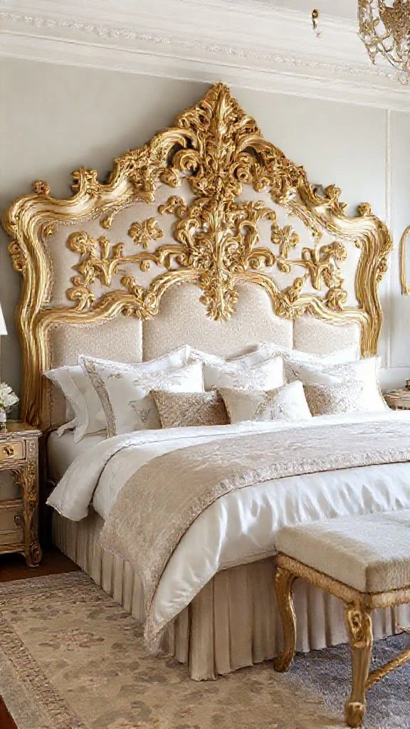 Create Impact with a Carved and Gilded Headboard