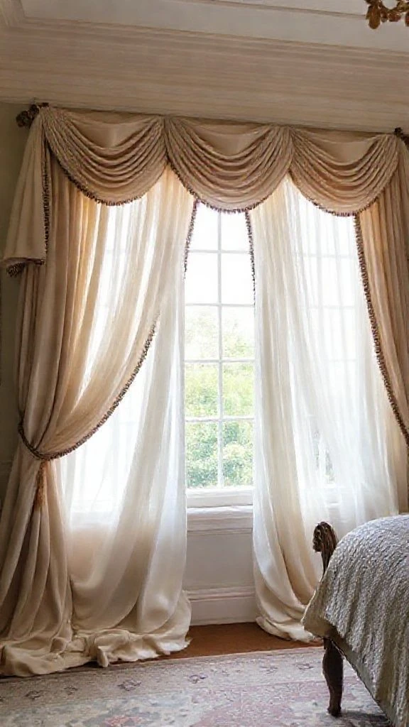 Frame Windows with Flowing Layered Drapes
