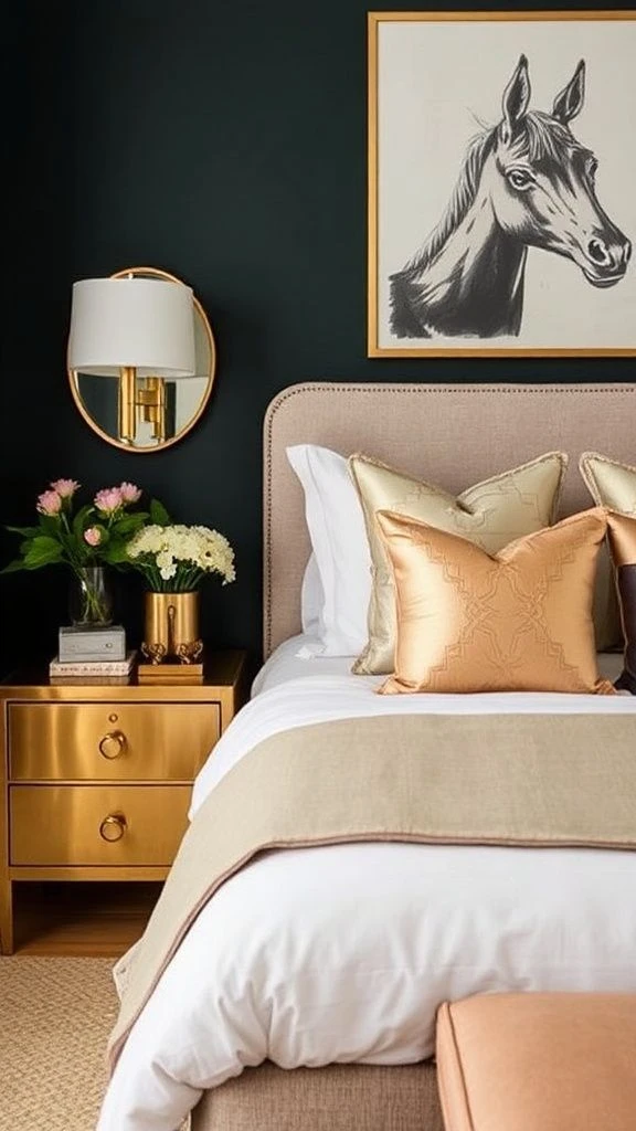 Metallic Gold Accent Details
