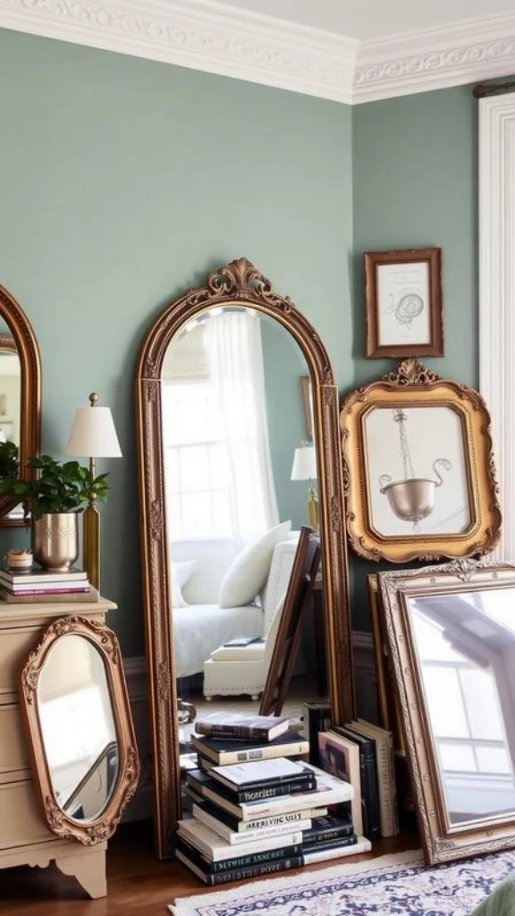 Incorporate Mirrors with Vintage Frames
