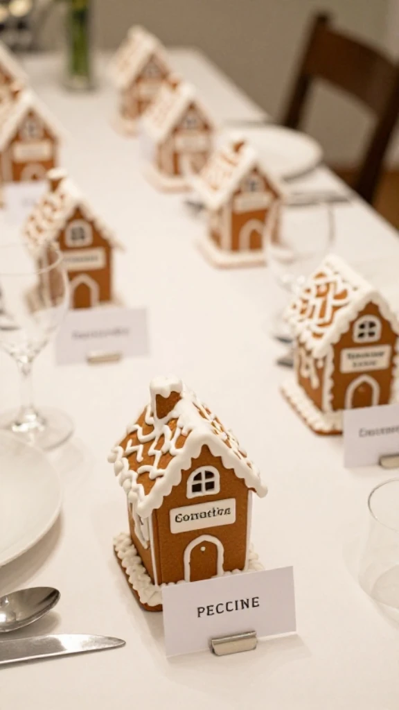 Create Gingerbread House Place Card Holders for Dinner Parties