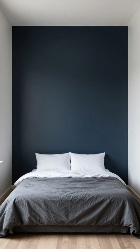 Dark Accent Wall Behind the Bed