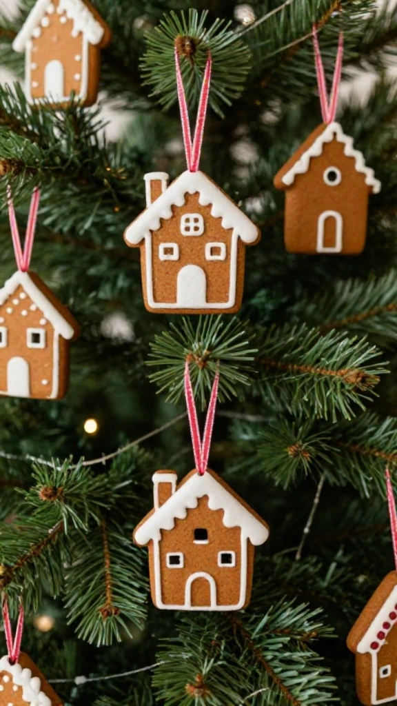 Hang Gingerbread House Ornaments on Your Christmas Tree