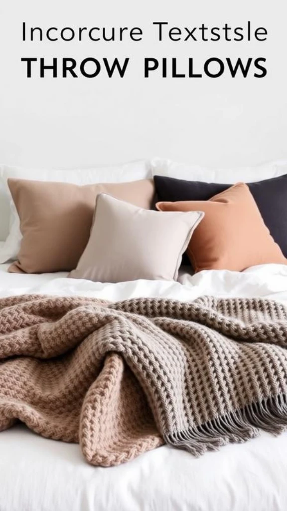 Incorporate Textured Throw Pillows and Blankets