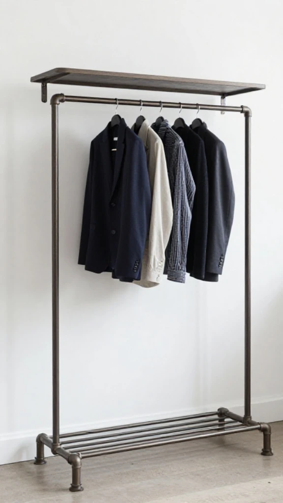 Industrial Pipe Clothing Rack