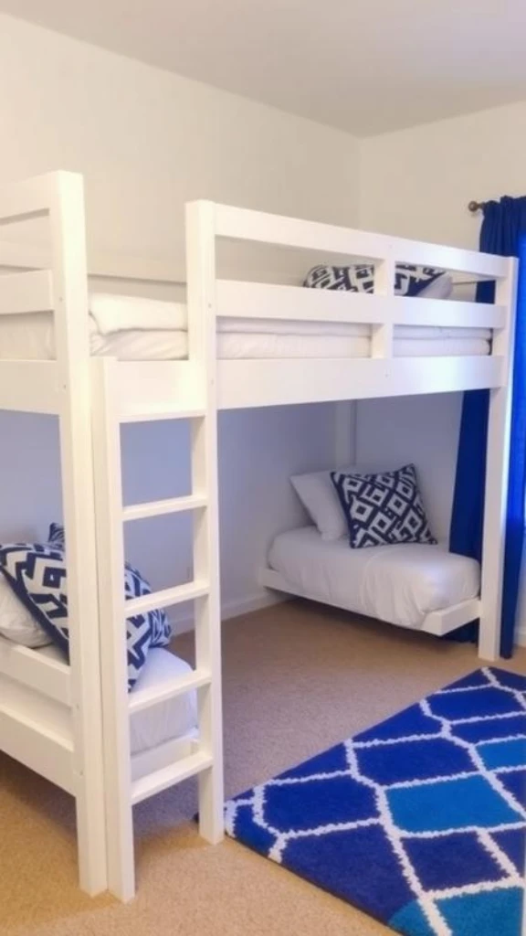 Minimalist White Bunk With Pops Of Color
