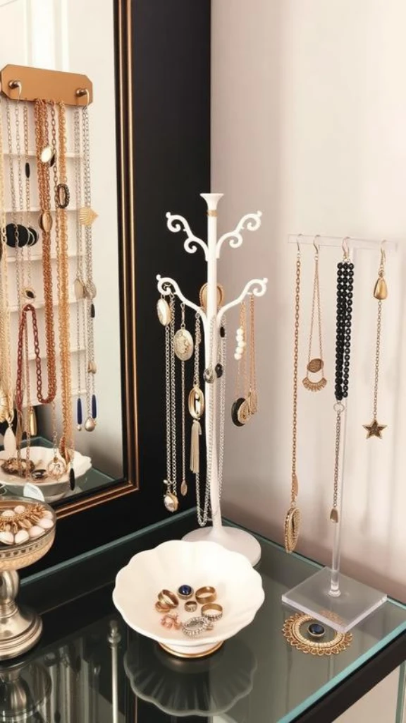 Organize Jewelry and Accessories on Display Stands