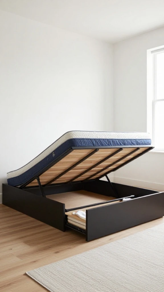 Platform Bed with Built-In Storage Drawers