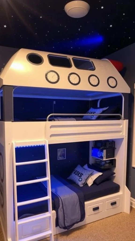 Space-Themed Rocket Ship Bunks