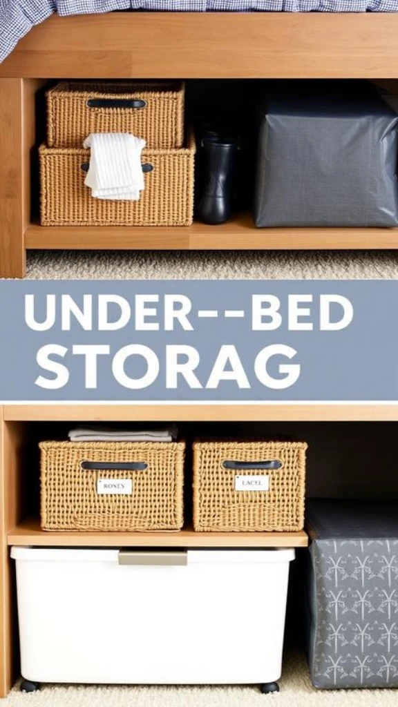 Utilize Under-Bed Storage with Stylish Bins