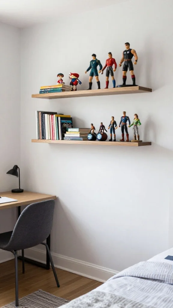 Add Floating Shelves for Storage
