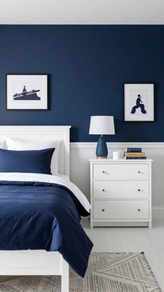 Classic Navy Blue and White
