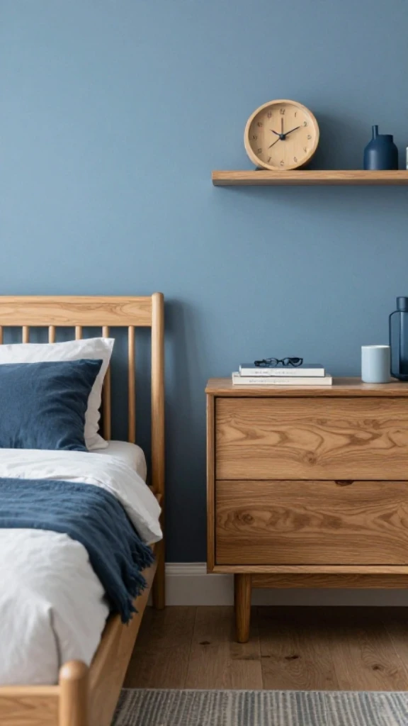 Mix Blue With Natural Wood Tones