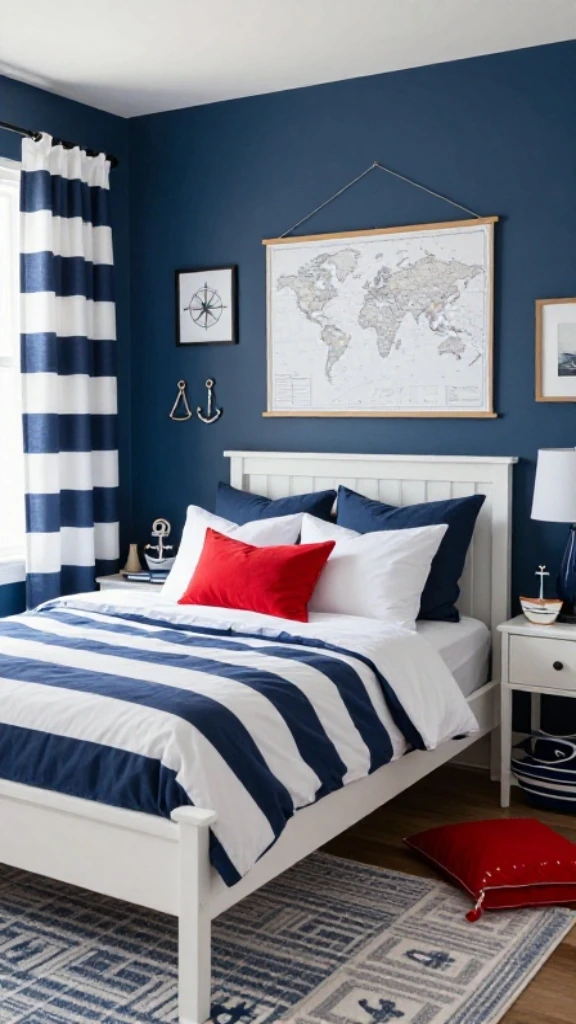 Try a Nautical Blue Bedroom Style