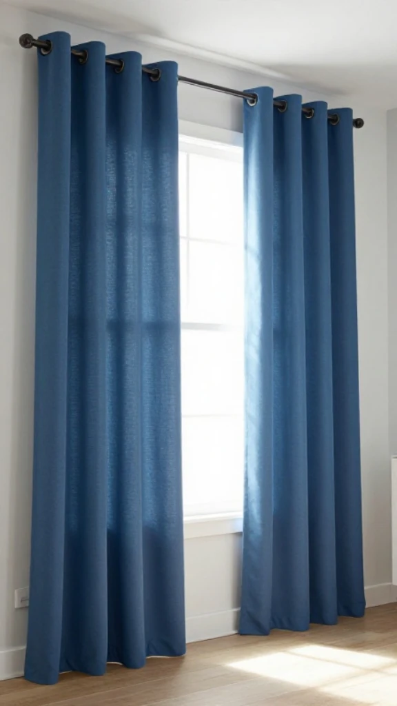 Use Blue Curtains for an Easy Update