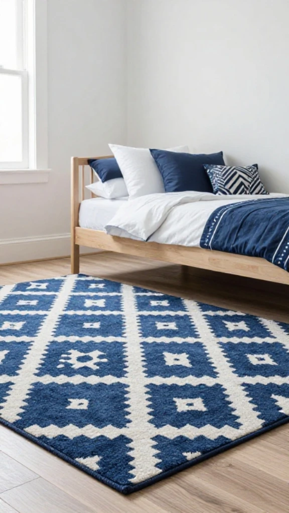 Use Blue Rugs to Anchor the Space