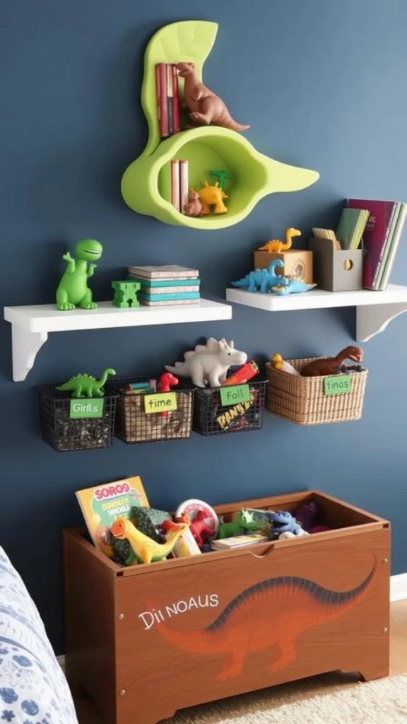 Use Dinosaur Shelves and Storage